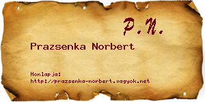 Prazsenka Norbert névjegykártya